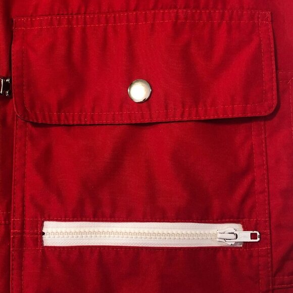 London Fog Jacket Red/White/Blue Women’s Size Med Full Zip W ClaspMetal Closures - Picture 4 of 10